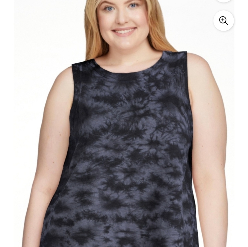 Time and Tru Black Tank Top with Gray Accents